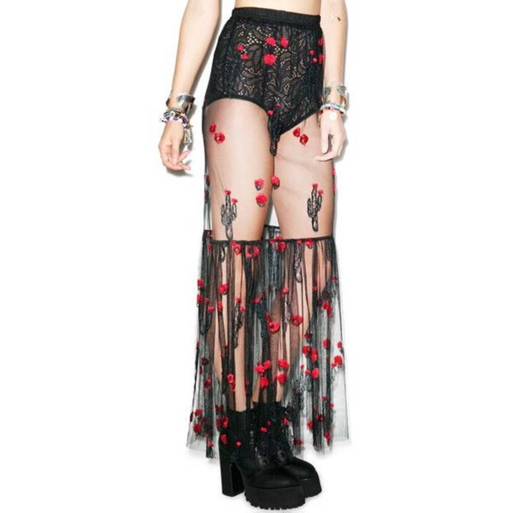 For Love and Lemons Desert Rose Maxi Skirt Women's Size Extra Small
